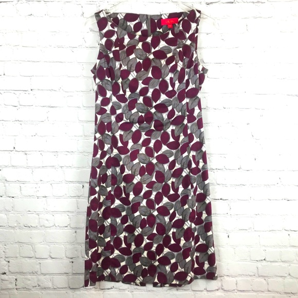 Lavia Made in Italy Leaf Print Sleeveless Dress Lg - Picture 1 of 12